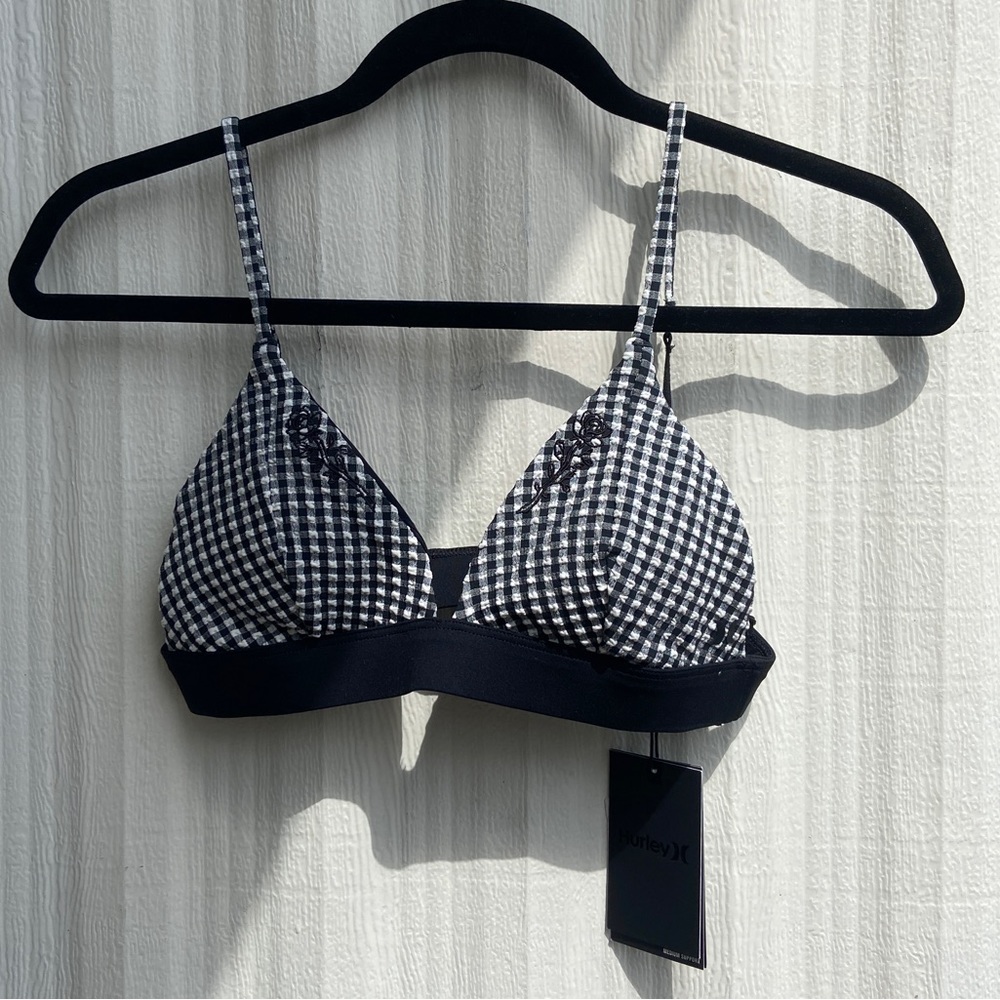 Hurley Seersucker Triangle Bikini Top